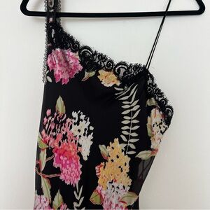 Vintage Betsey Johnson One Shoulder Dress with Beaded hem